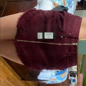 Carmar Denim maroon jean skirt